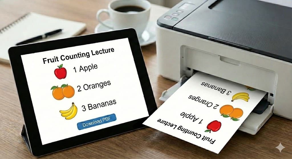 Child learning offline with downloadable content